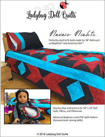 Ladybug Doll Quilts Quilt Navajo Nights 18" Doll Quilt Pattern Pixie Faire