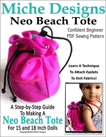 Miche Designs 18 Inch Modern Neo Beach Tote 15" Baby Dolls and 18" Doll Accessories Pixie Faire