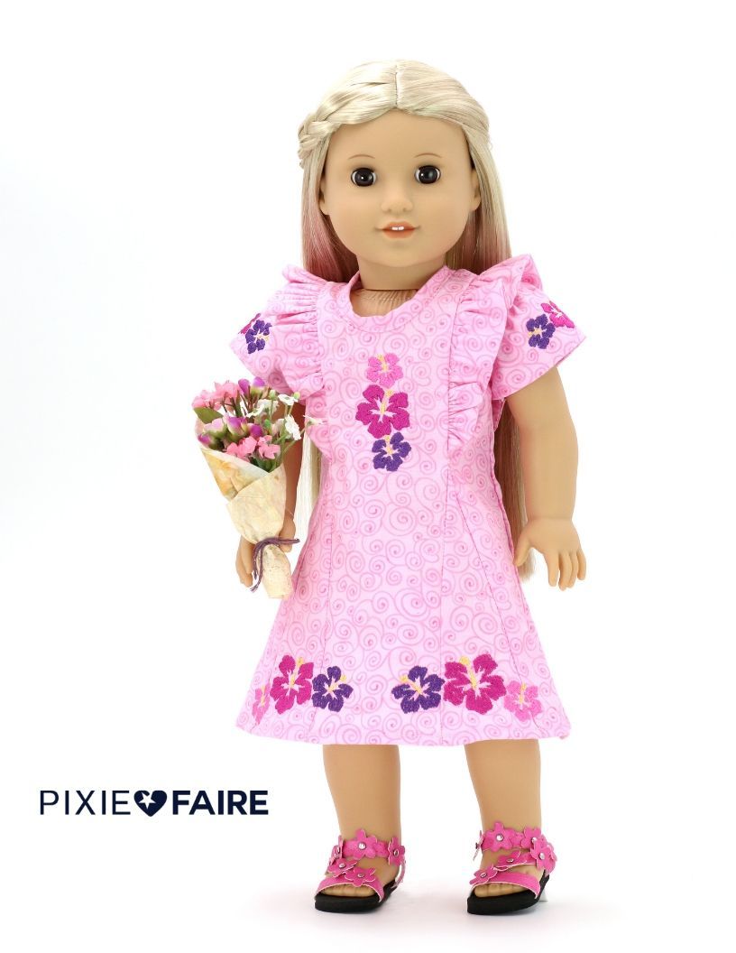Frog Princess Fashions FREE 18 Inch Modern Waikiki Waves Dress 18" Doll Clothes Pattern Pixie Faire