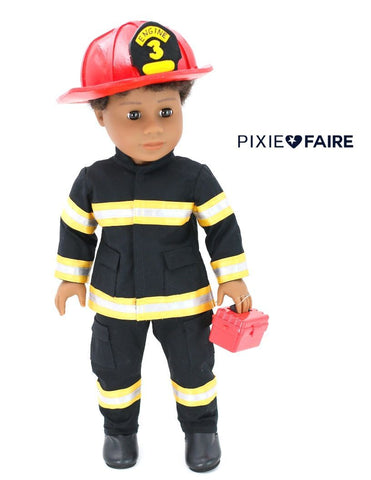 Koski Kreations 18 Inch Boy Doll Firefighter Helmet 18" Doll Accessory Pattern Pixie Faire