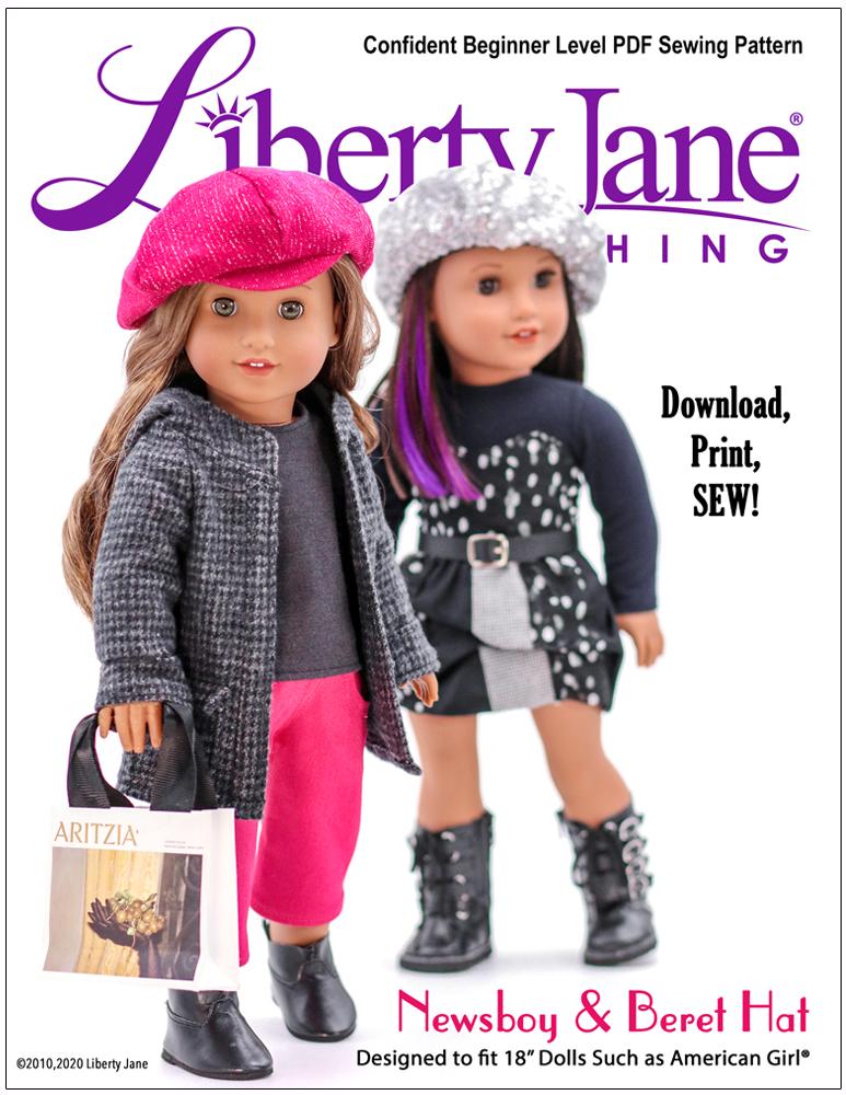 Liberty Jane 18 Inch Modern Newsboy and Beret Hat 18" Doll Accessories Pixie Faire