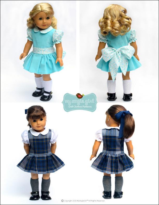 My Angie Girl 18 Inch Historical Nifty 50's Jumper and Blouse 18" Doll Clothes Pixie Faire