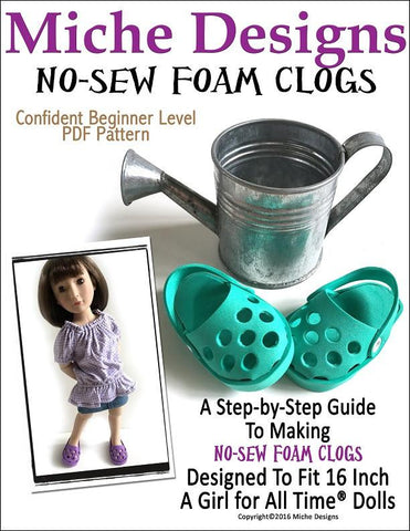 Miche Designs A Girl For All Time No-Sew Foam Clogs for AGAT Dolls Pixie Faire