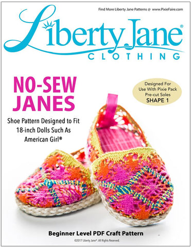 Liberty Jane Shoes No Sew Janes 18” Doll Shoes Pixie Faire