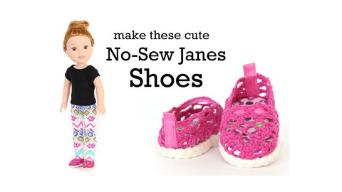 Liberty Jane WellieWishers No Sew Janes Shoes 14.5 Inch Doll Shoe Pattern Pixie Faire