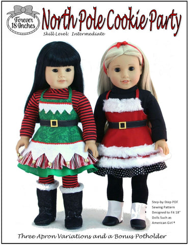 Forever 18 Inches 18 Inch Modern North Pole Cookie Party 18" Doll Clothes Pattern Pixie Faire