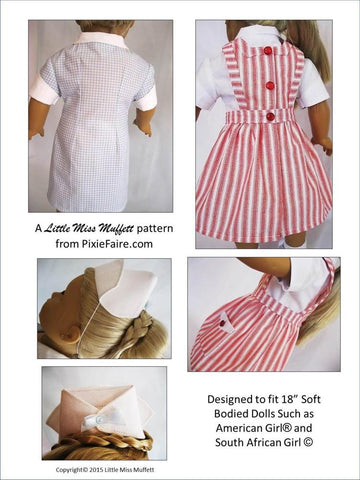 Little Miss Muffett 18 Inch Historical Nurse Candy - On Call 18" Doll Clothes Pattern Pixie Faire