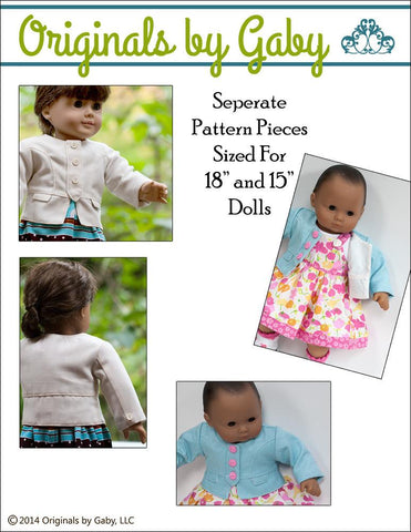 Baby Mine 18 Inch Modern Snappy Little Jacket Bundle 15" and 18" Doll Clothes Pattern Pixie Faire