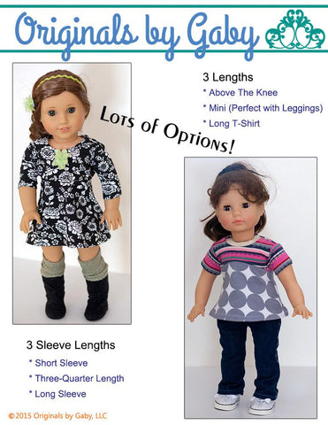 Originals by Gaby 18 Inch Modern Tri-City Knit 18" Doll Clothes Pattern Pixie Faire