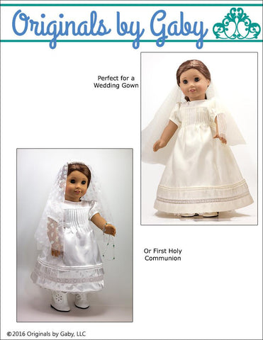 Originals by Gaby 18 Inch Modern Pintucks and Lace 18" Doll Clothes Pattern Pixie Faire