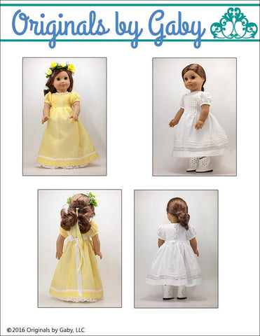 Originals by Gaby 18 Inch Modern Pintucks and Lace 18" Doll Clothes Pattern Pixie Faire