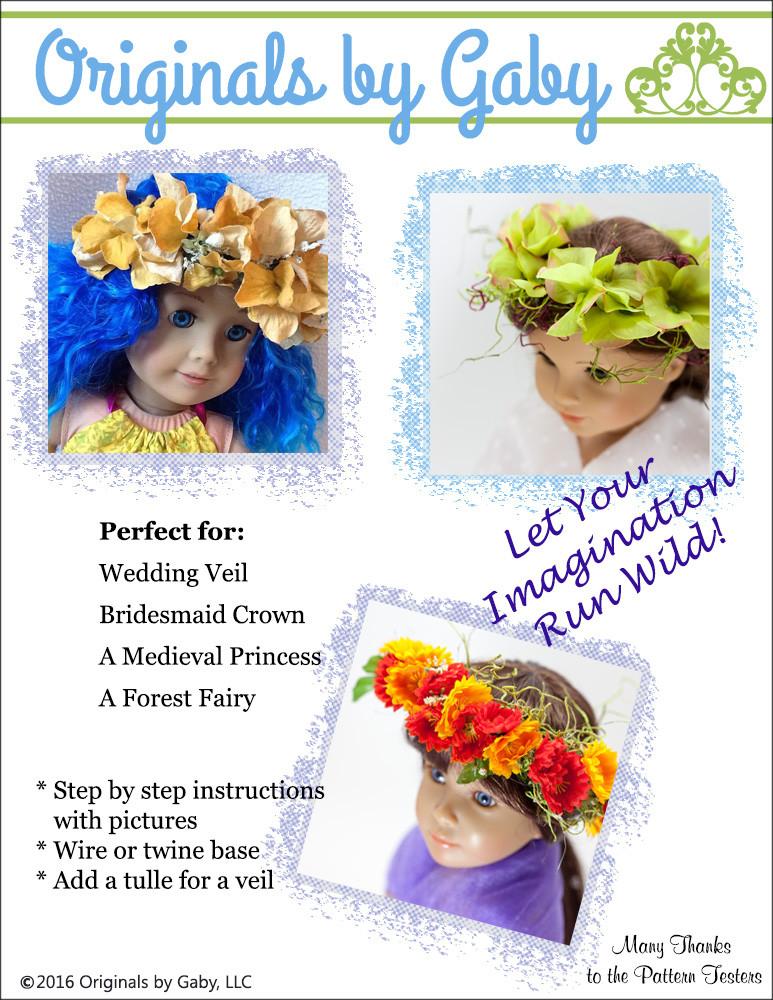 Originals by Gaby 18 Inch Modern Flower Crown 16-20" Doll Accessories Pixie Faire