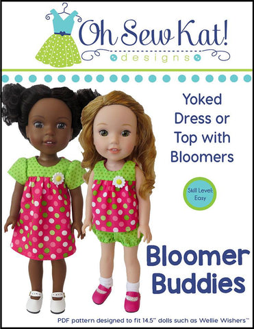 Oh Sew Kat WellieWishers Bloomer Buddies 14.5" Doll Clothes Pattern Pixie Faire