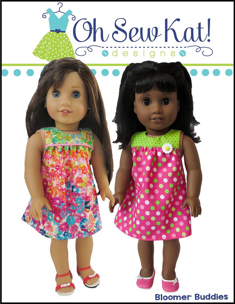 Oh Sew Kat 18 Inch Modern Bloomer Buddies 18" Doll Clothes Pattern Pixie Faire