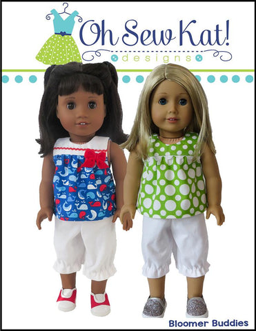 Oh Sew Kat 18 Inch Modern Bloomer Buddies 18" Doll Clothes Pattern Pixie Faire