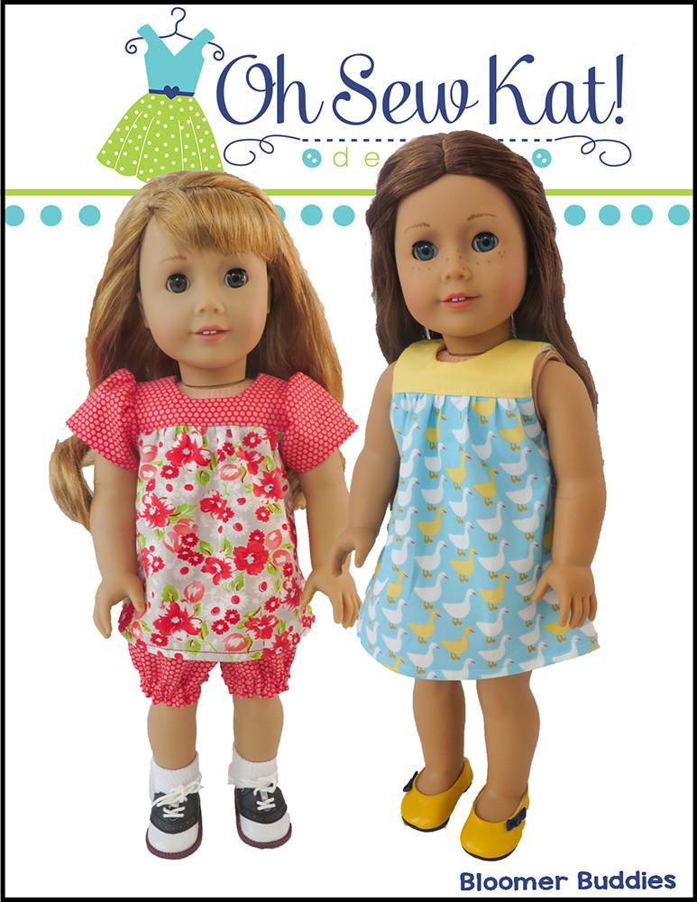 Oh Sew Kat 18 Inch Modern Bloomer Buddies 18" Doll Clothes Pattern Pixie Faire