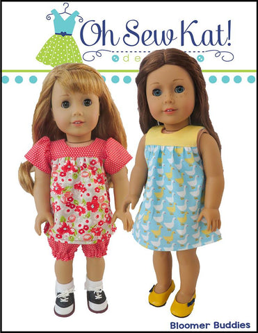 Oh Sew Kat 18 Inch Modern Bloomer Buddies 18" Doll Clothes Pattern Pixie Faire