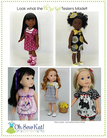 Oh Sew Kat WellieWishers Bloomer Buddies 14.5" Doll Clothes Pattern Pixie Faire