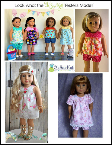 Oh Sew Kat 18 Inch Modern Bloomer Buddies 18" Doll Clothes Pattern Pixie Faire