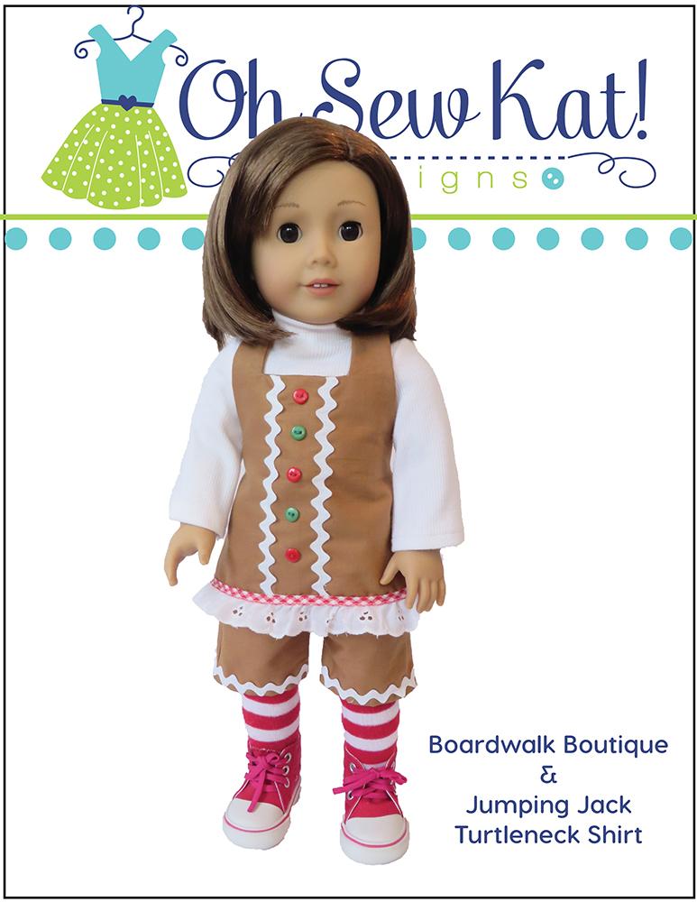 Oh Sew Kat 18 Inch Modern Boardwalk Boutique Halter Top & Capris 18" Doll Clothes Pattern Pixie Faire