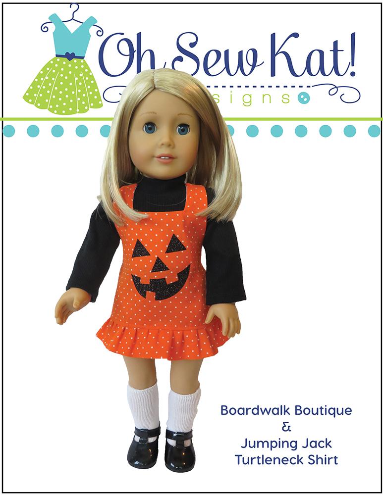 Oh Sew Kat 18 Inch Modern Boardwalk Boutique Halter Top & Capris 18" Doll Clothes Pattern Pixie Faire