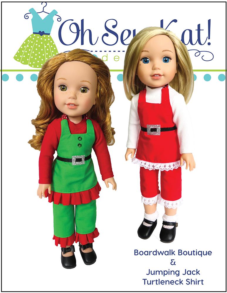 Oh Sew Kat WellieWishers Boardwalk Boutique Halter Top & Capris 14.5" Doll Clothes Pattern Pixie Faire