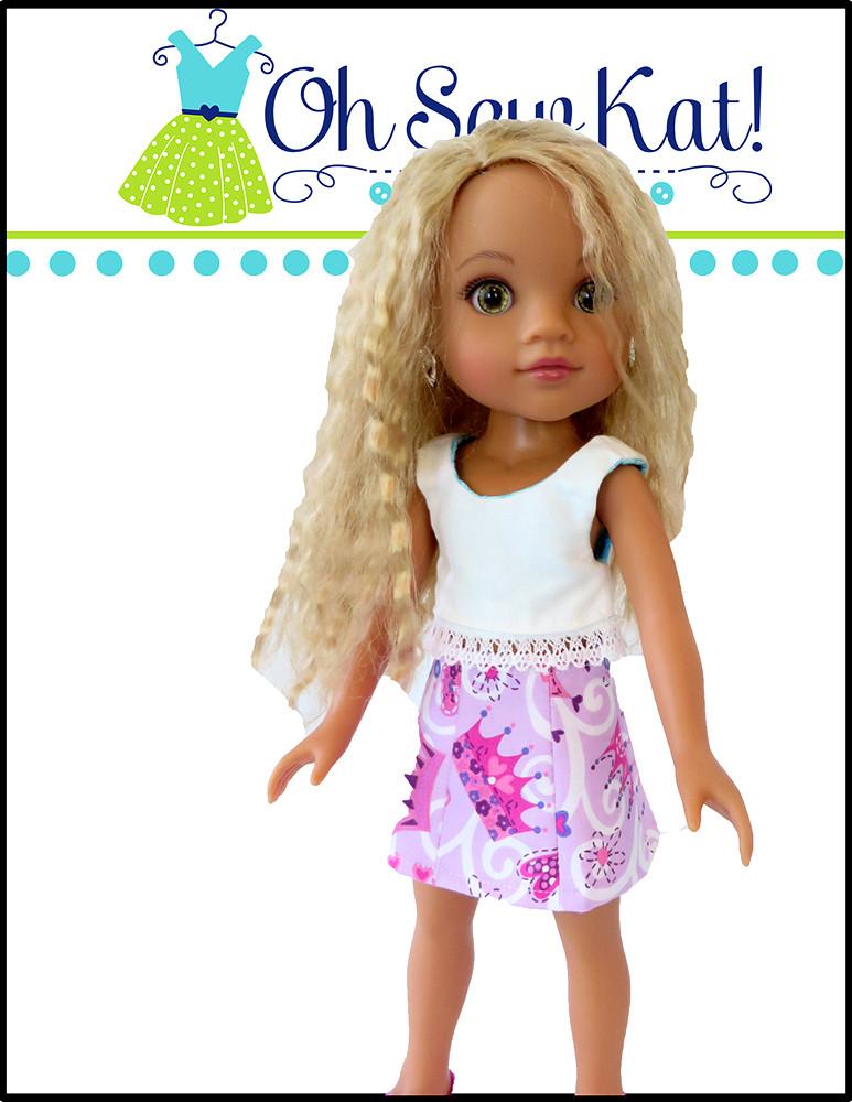 Oh Sew Kat H4H/Les Cheries Sixth Grade Skirt Pattern for Les Cheries and Hearts for Hearts Girls Dolls Pixie Faire