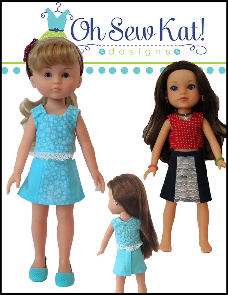 Oh Sew Kat H4H/Les Cheries Sixth Grade Skirt Pattern for Les Cheries and Hearts for Hearts Girls Dolls Pixie Faire