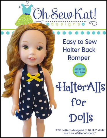 Oh Sew Kat WellieWishers HalterAlls for Dolls 14.5" Doll Clothes Pattern Pixie Faire