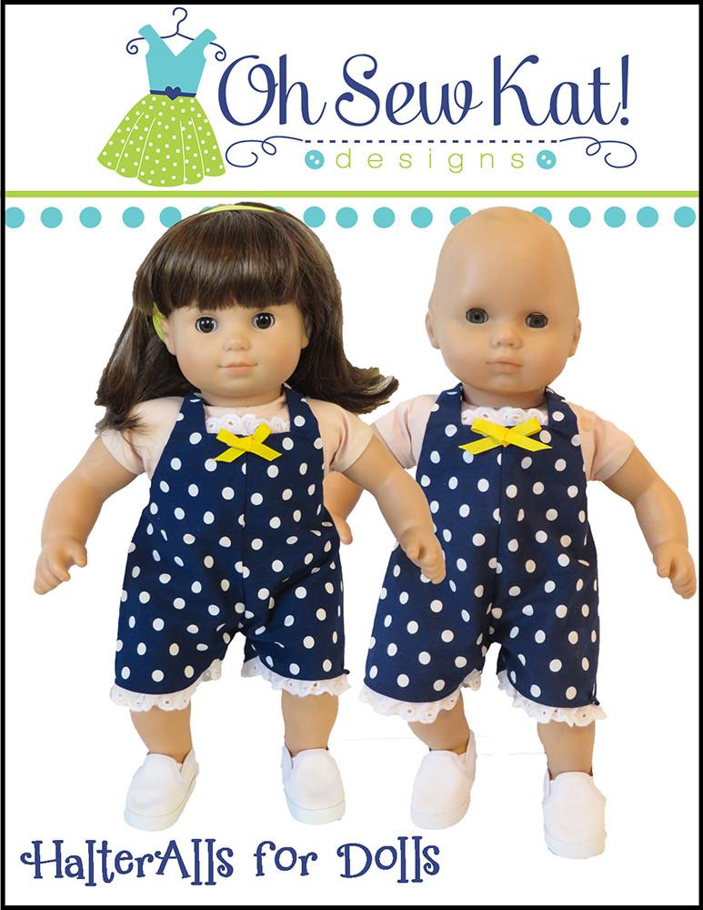 Oh Sew Kat HalterAlls for Dolls Doll Clothes Pattern 15 oh-sew-kat-halteralls-for-dolls-doll-clothes-pattern-15-bitty-baby-dolls