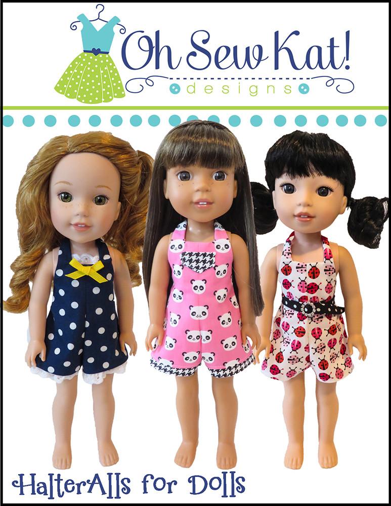 Oh Sew Kat WellieWishers HalterAlls for Dolls 14.5" Doll Clothes Pattern Pixie Faire
