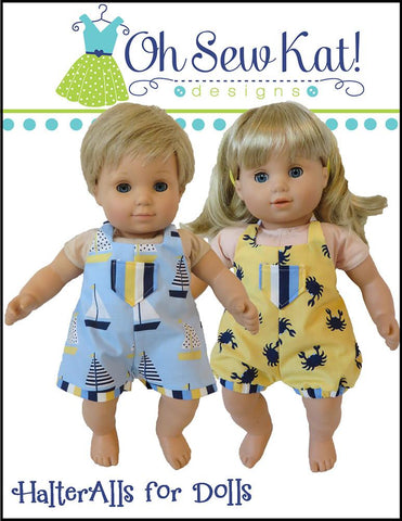 Oh Sew Kat Bitty Baby/Twin HalterAlls for Dolls 15" Baby Doll Clothes Pixie Faire