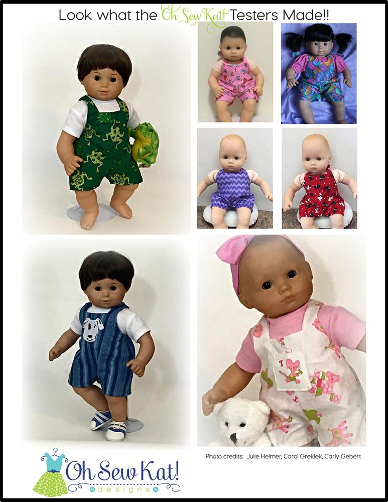 Oh Sew Kat Bitty Baby/Twin HalterAlls for Dolls 15" Baby Doll Clothes Pixie Faire