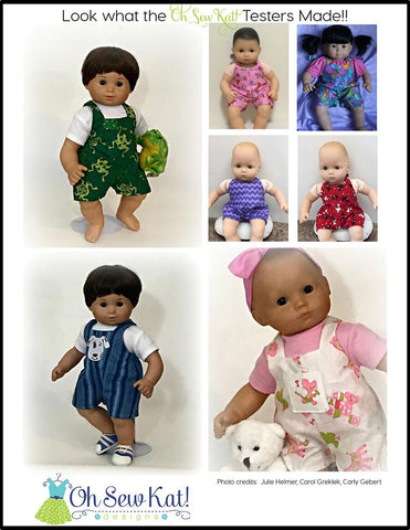 Oh Sew Kat Bitty Baby/Twin HalterAlls for Dolls 15" Baby Doll Clothes Pixie Faire