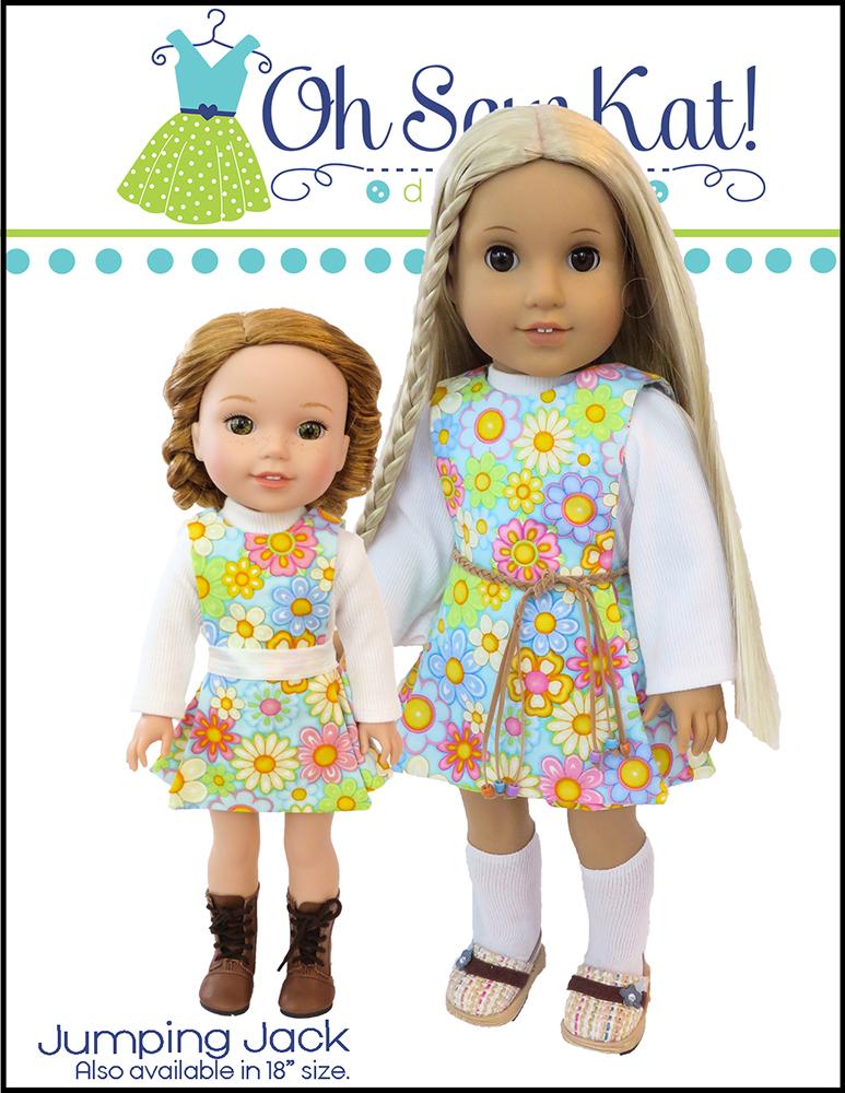 Oh Sew Kat WellieWishers Jumping Jack 14.5" Doll Clothes Pattern Pixie Faire