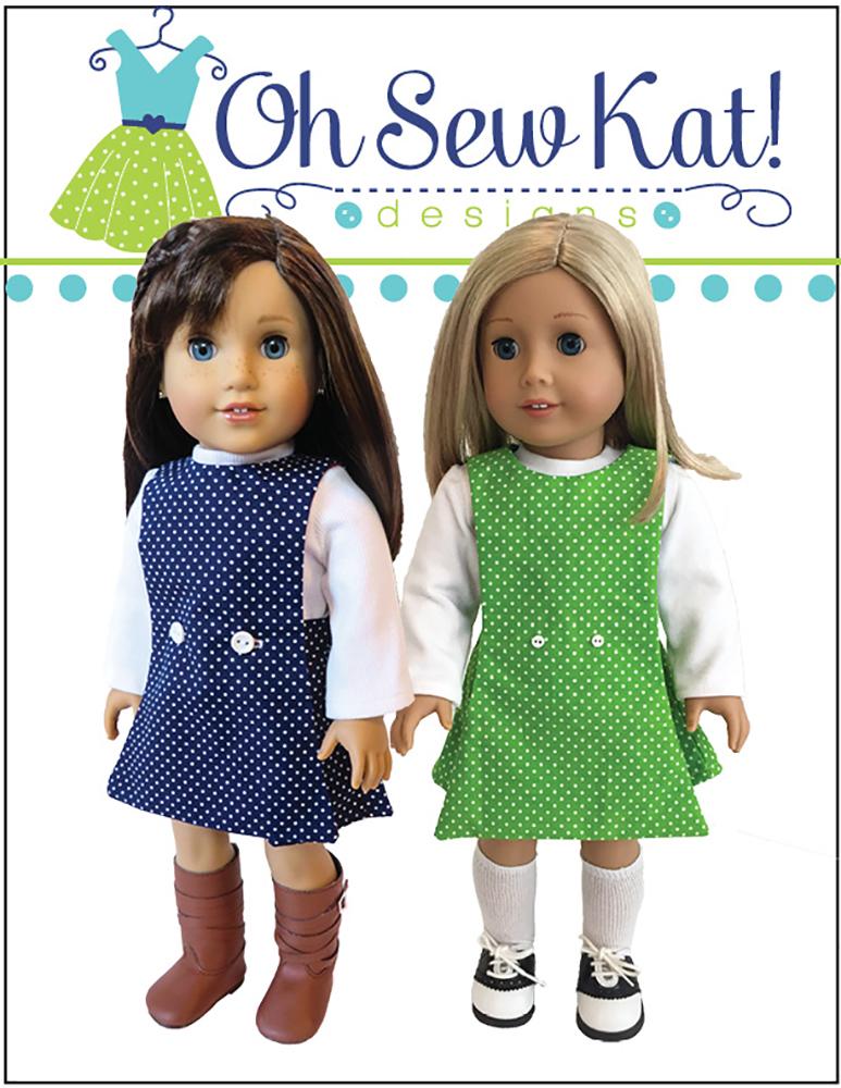 Oh Sew Kat 18 Inch Modern Jumping Jack 3 in 1 Jumper Set 18" Doll Clothes Pattern Pixie Faire