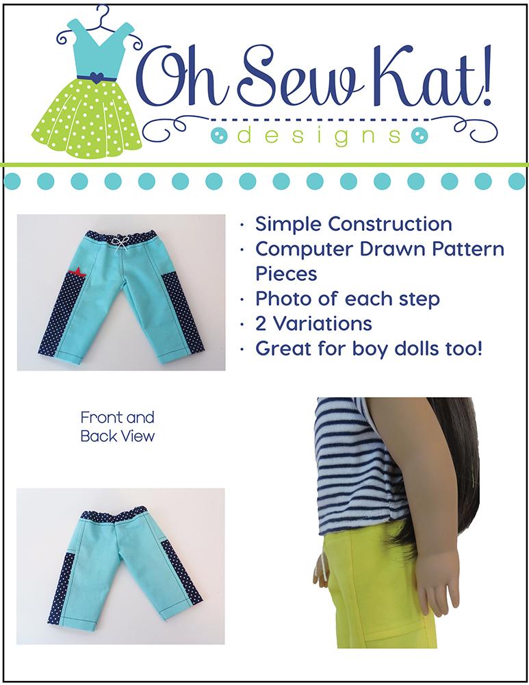 Oh Sew Kat A Girl For All Time Playground Pants Pattern For A Girl For All Time Dolls Pixie Faire
