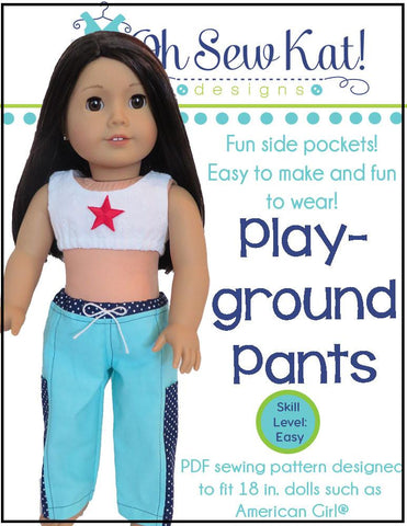 Oh Sew Kat 18 Inch Modern Playground Pants 18" Doll Clothes Pixie Faire