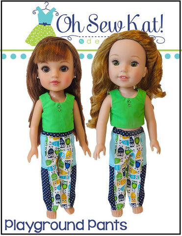 Oh Sew Kat WellieWishers Playground Pants 14.5" Doll Clothes Pattern Pixie Faire
