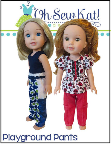 Oh Sew Kat WellieWishers Playground Pants 14.5" Doll Clothes Pattern Pixie Faire