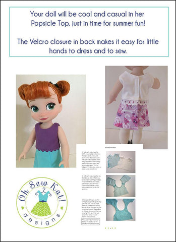 Oh Sew Kat Disney Doll Popsicle Top Pattern For Disney Animator Dolls Pixie Faire