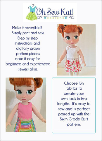 Oh Sew Kat Disney Doll Popsicle Top Pattern For Disney Animator Dolls Pixie Faire