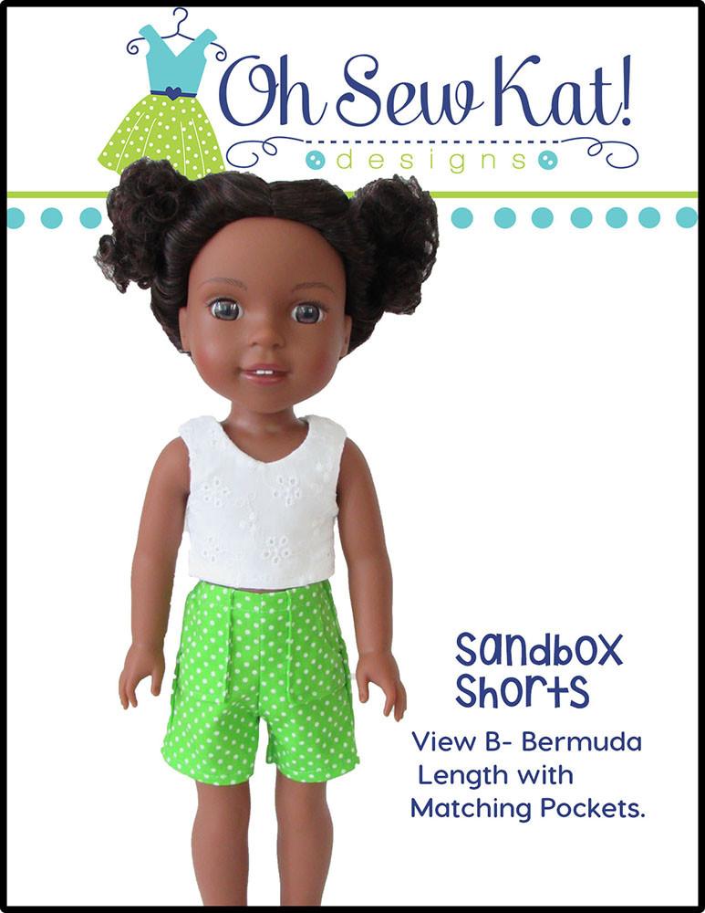 Oh Sew Kat WellieWishers Sandbox Shorts 14.5" Doll Clothes Pattern Pixie Faire