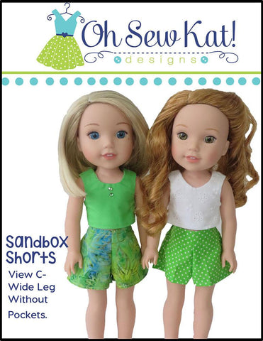 Oh Sew Kat WellieWishers Sandbox Shorts 14.5" Doll Clothes Pattern Pixie Faire