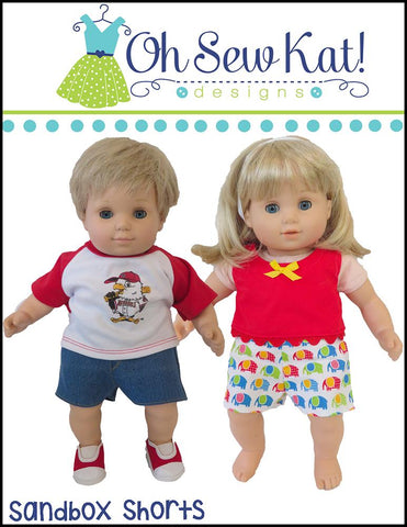 Oh Sew Kat Bitty Baby/Twin Sandbox Shorts 15" Baby Doll Clothes Pattern Pixie Faire