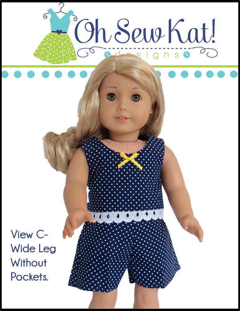 Oh Sew Kat 18 Inch Modern Sandbox Shorts 18" Doll Clothes Pixie Faire