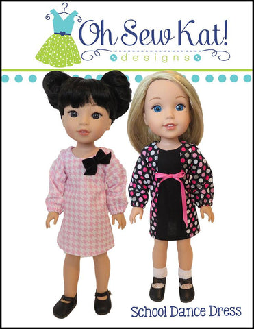 Oh Sew Kat WellieWishers School Dance Dress 14.5" Doll Clothes Pattern Pixie Faire