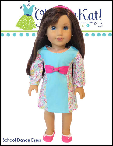 Oh Sew Kat 18 Inch Modern School Dance Dress 18" Doll Clothes Pattern Pixie Faire