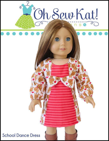 Oh Sew Kat 18 Inch Modern School Dance Dress 18" Doll Clothes Pattern Pixie Faire