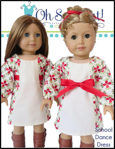 Oh Sew Kat 18 Inch Modern School Dance Dress 18" Doll Clothes Pattern Pixie Faire